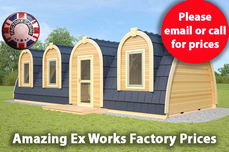 Camping Glamping Pods Lancaster 4.0m x 9.6m 1331 Factory Log Cabins
